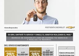 Chevrolet ofrece descuentos de hasta 35 reservando en línea el servicio del auto