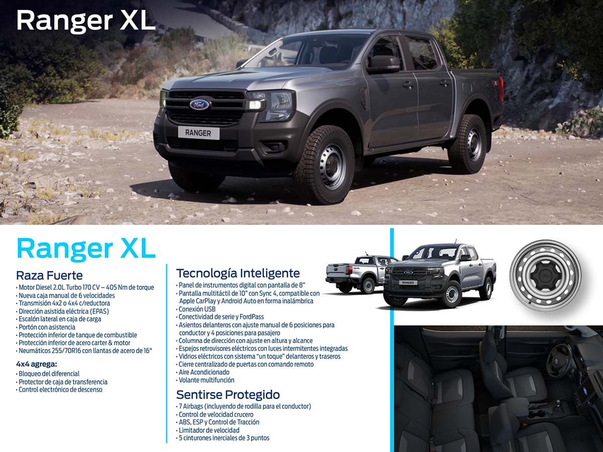 Ford Ranger XL caracteristicas