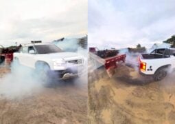 Pick up BYD Shark remolca un camion que pesa 88.000 Libras