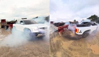 Pick up BYD Shark remolca un camion que pesa 88.000 Libras