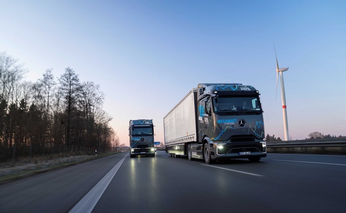 Prueba de resistencia de carga de megavatios en largas distancias: Mercedes-Benz Trucks envía el eActros 600 desde Alemania a Suecia 1 Las pruebas de dos eActros 600 y sus resultados