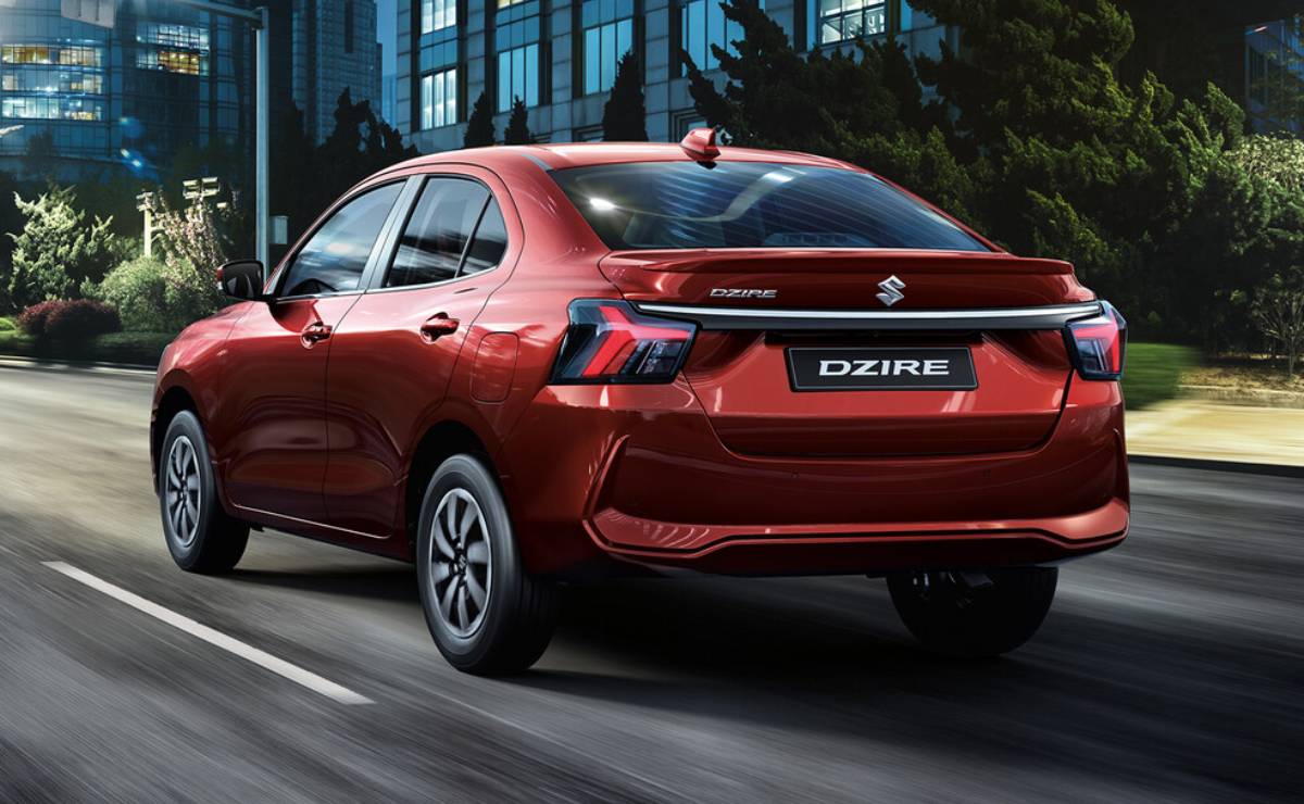 Sedan Suzuki Dzire 2026 accion trasera