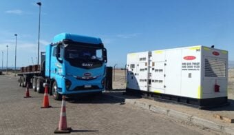 Autonomía notable del camión elétrico de SANY y Coldeco