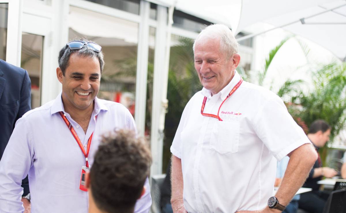 Helmut Marko y Juan Pablo Montoya