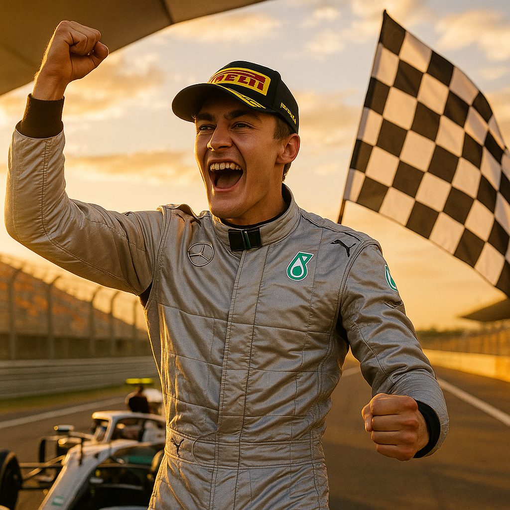 Kimi Antonelli celebrando victoria