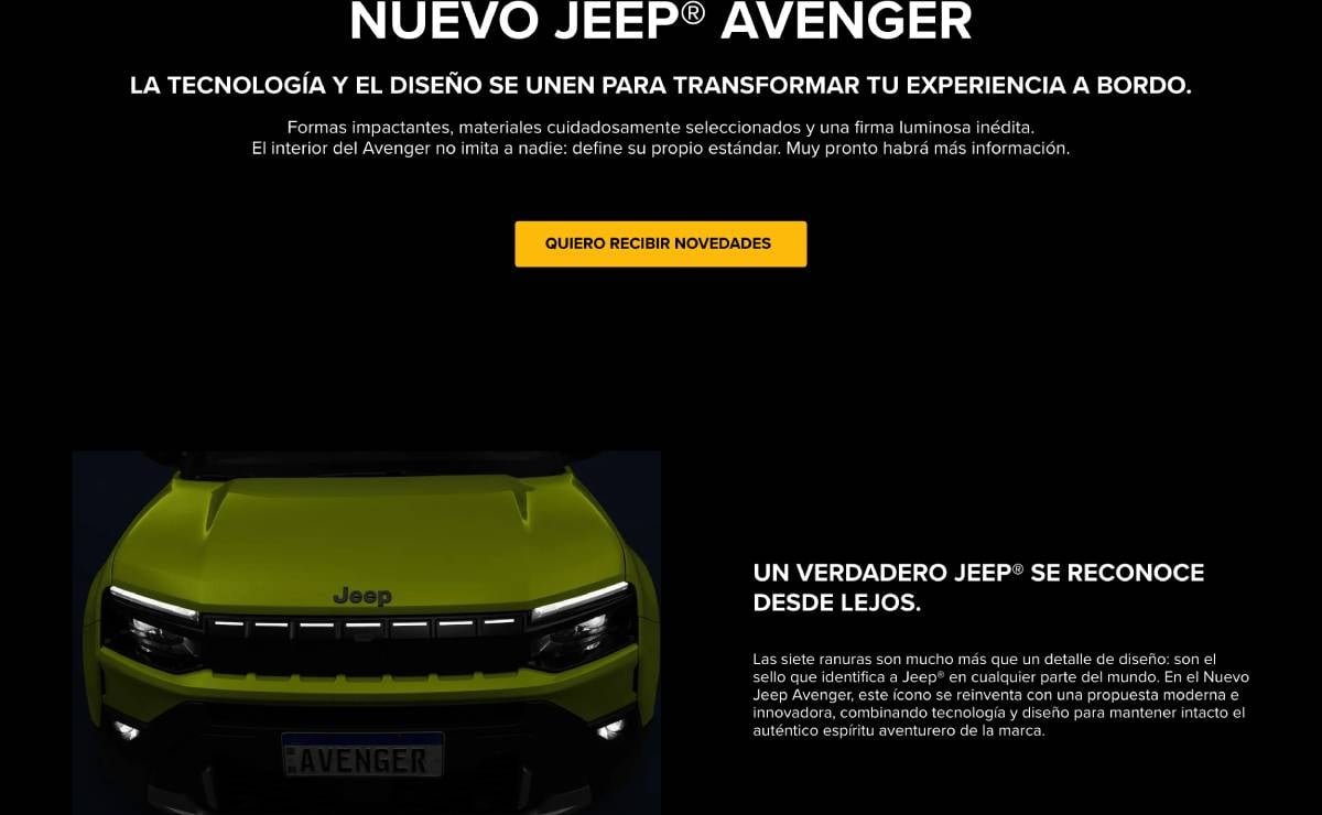 Nuevo Jeep Avenger pagina web