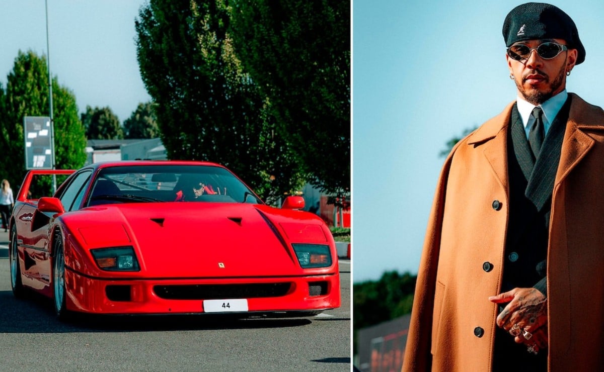 Lewis Hamilton llegó al GP de Monza con su Ferrari restaurada y sorprendió con su look