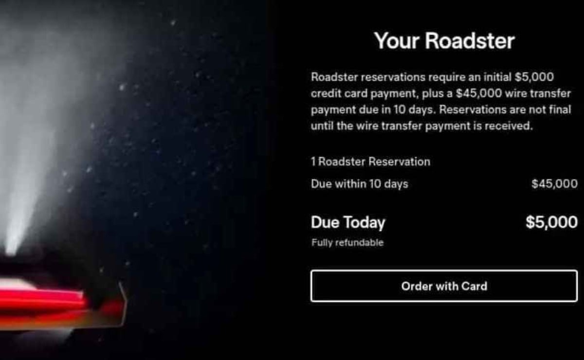 tesla roadster vuelve a pedir usd 50 000