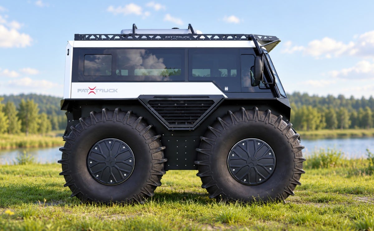 74 CV diésel y ruedas de 1,64 m: el anfibio que trepa un 70% y deja en ridículo a las 4x4 